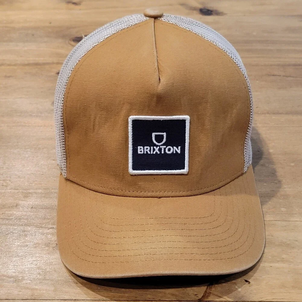 Brixton Hat Cap Snapback Brown Mesh Back Trucker Patch One Size Adjustable